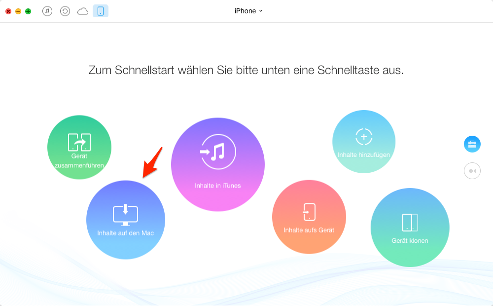 Alle Musik vom iPhone auf Computer übertragen – Schritt 1