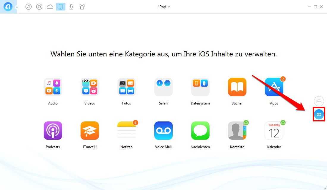 Musik vom iPad löschen - Schritt 1