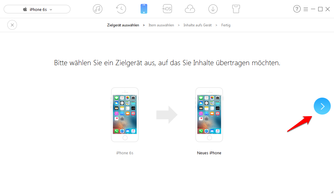 Musik von altem iPhone auf neues iPhone X/8/7 – Schritt 2