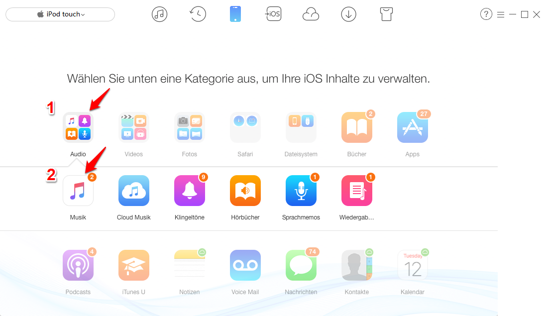 iPod Musik exportieren – Schritt 3