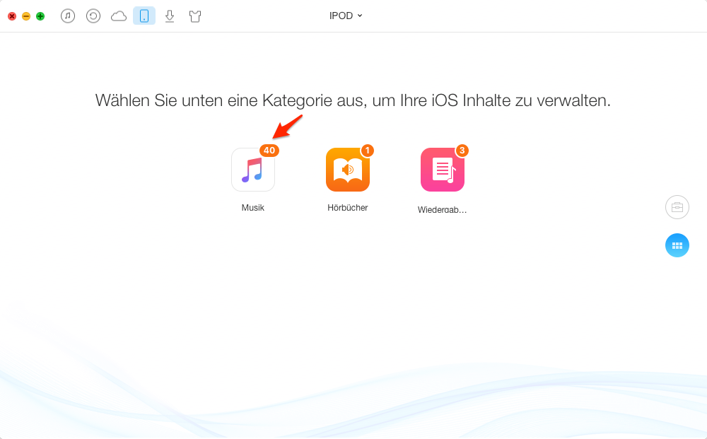 Musik vom iPod löschen – Schritt 2