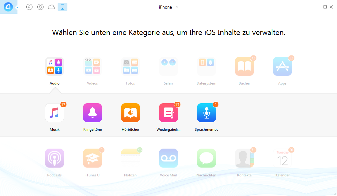 Musik vom PC auf iPhone X/8/7/6 – Schritt 2
