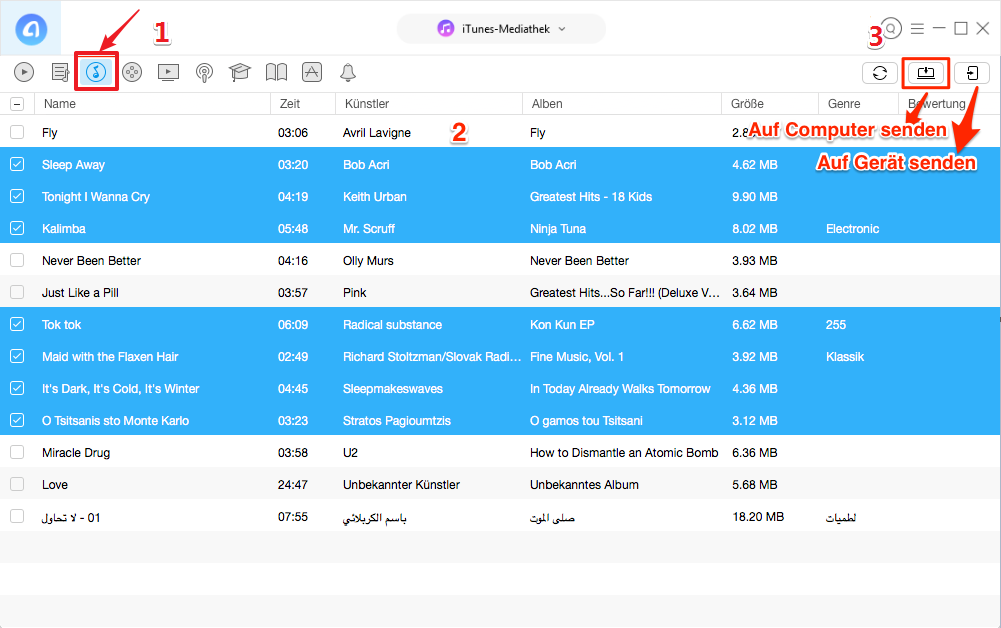 Musik von iTunes auf Computer – Schritt 2