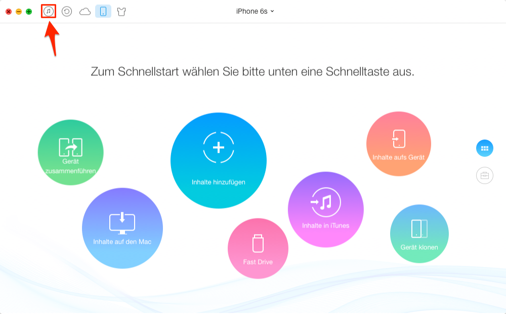 iTunes Musik auf iPhone 6s übertragen – Schritt 1