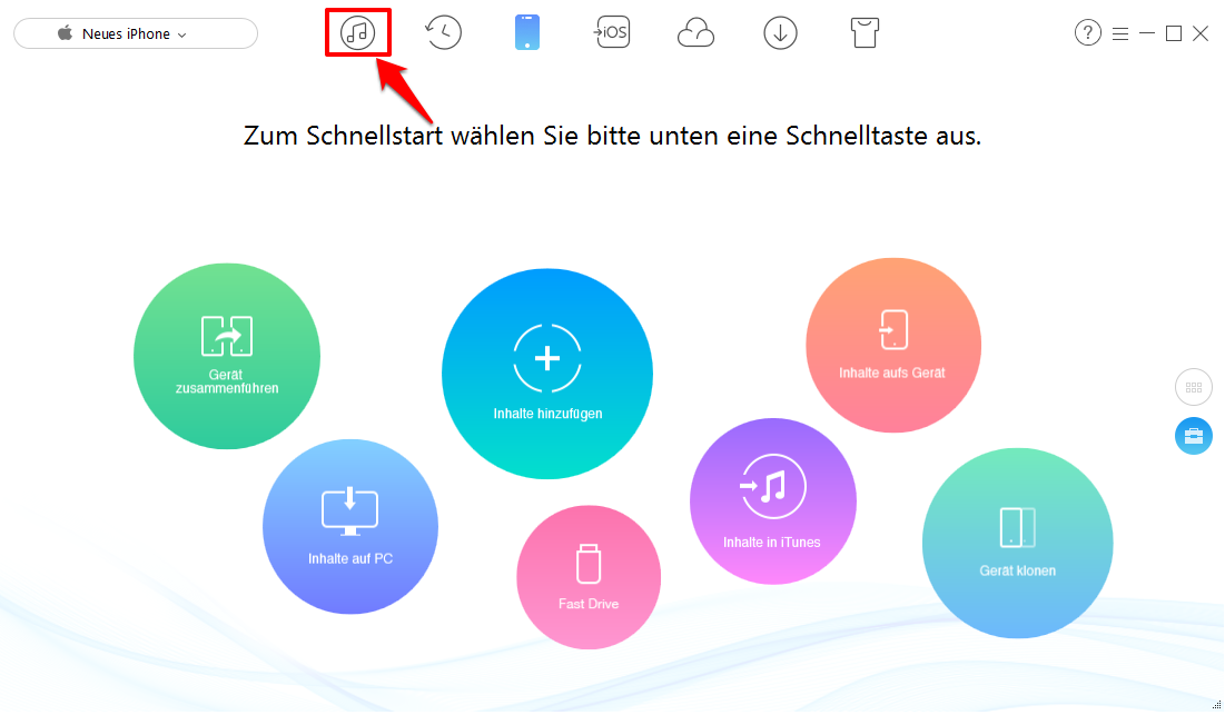 iTunes-Musik auf iPhone übertragen – Schritt 2