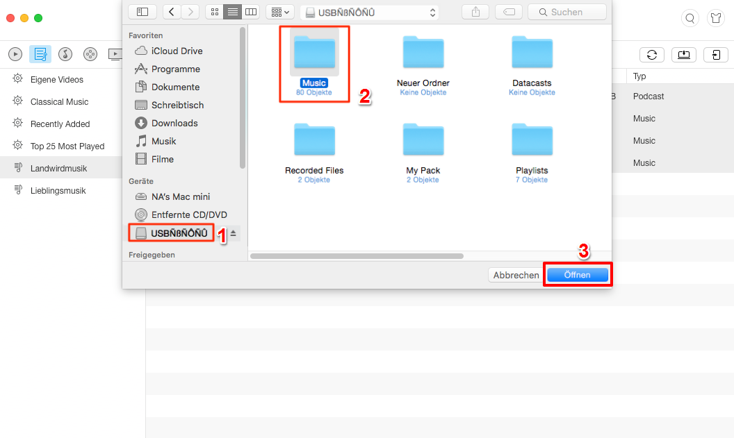 Sicher! Musik von iTunes auf USB-Stick übertragen – Schritt 3