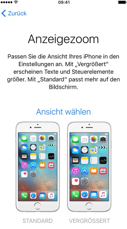 iPhone 7 (plus) einrichten bzw. aktivieren - Anzeigemodi auswählen