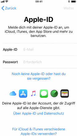 Neues iPhone einrichten – Apple-ID anmelden