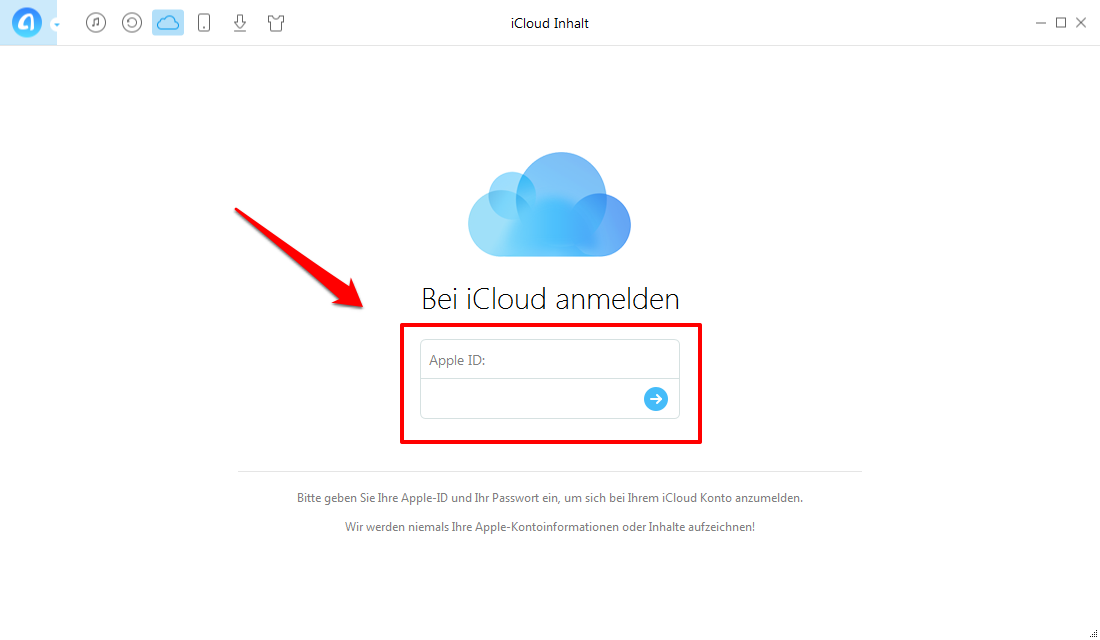 Notizen in iCloud mit AnyTrans verschieben – Schritt 2