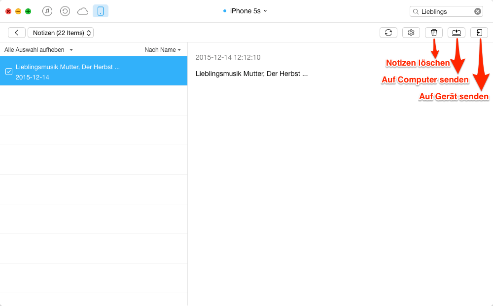 Notizen vom alten iPhone auf iPhone 6s übertragen – Schritt 4