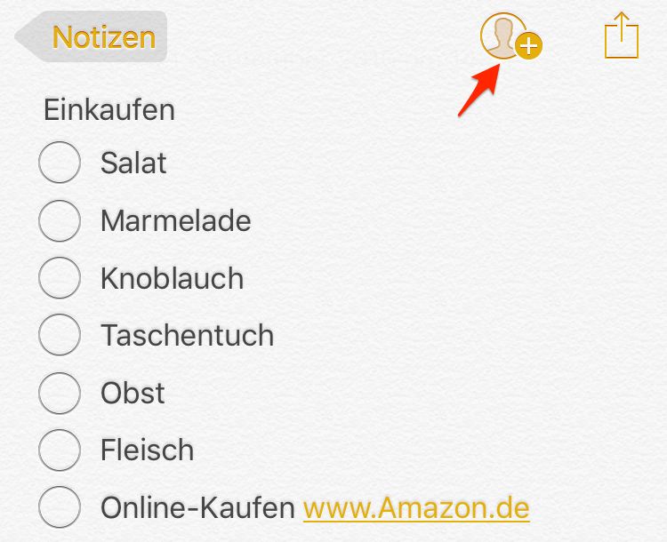 iCloud Notizen auf iOS-Gerät mit anderen teilen