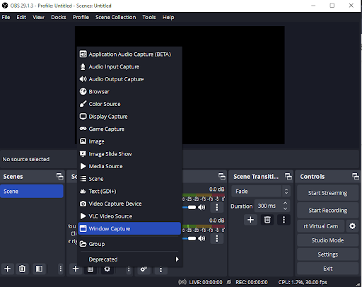 Hinzufügen einer neuen Quelle im OBS