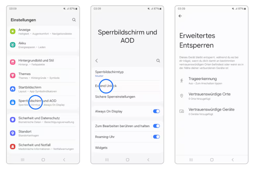 Erweiterte Unlock-Funktion aktivieren