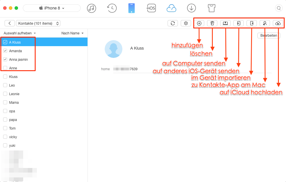 Über AnyTrans übertragen Sie die Dateien von iOS-Gerät – Schritt 3