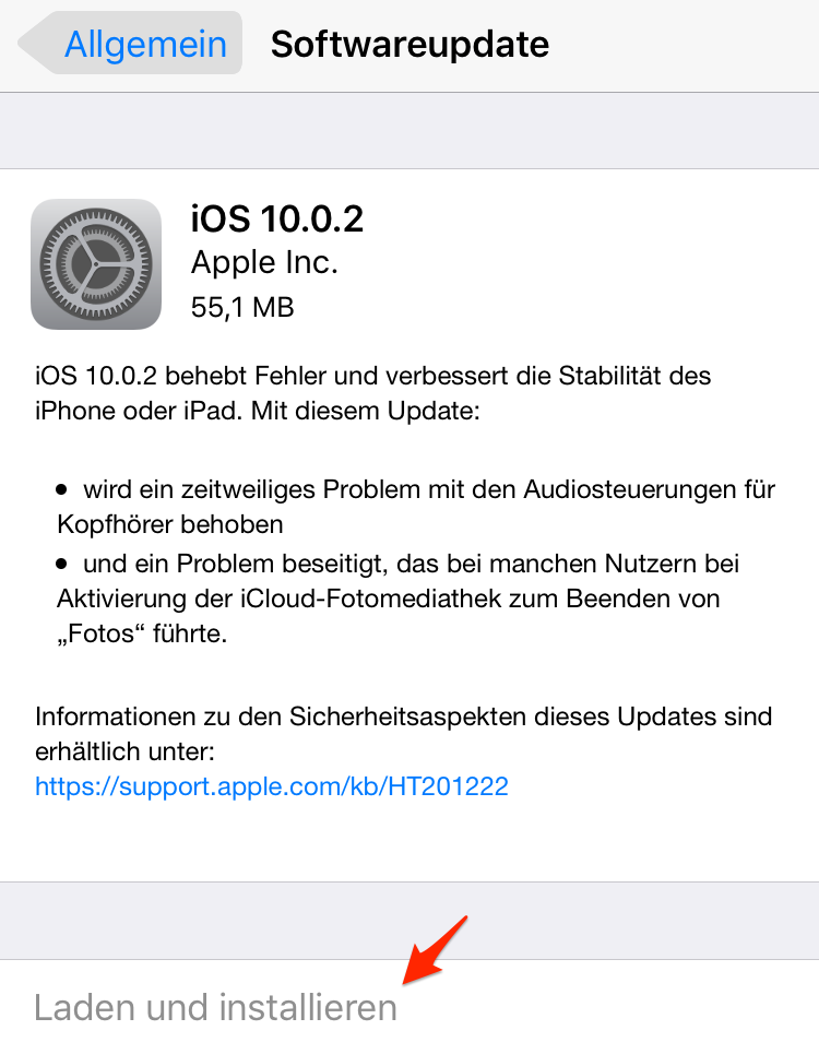 Siri reagiert nicht: Gerät updaten