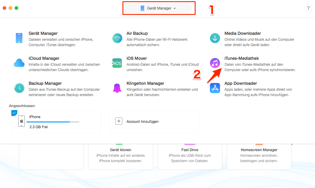 iTunes Musik auf iPhone übertragen geht nicht – AnyTrans verwenden