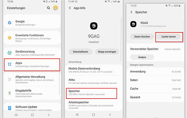 Cache und Daten von Google Maps leeren