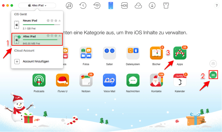iOS 9/10/11 Spielstände auf neues iPad übertragen - Schritt 2