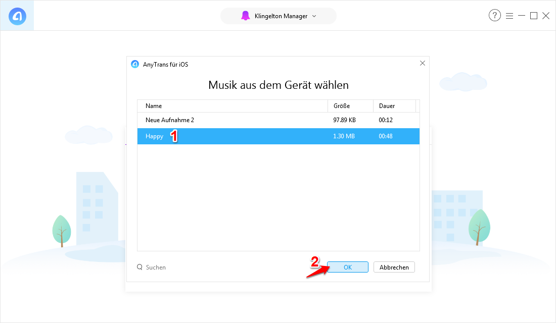 Sprachmemo als Klingelton iPhone – Schritt 3
