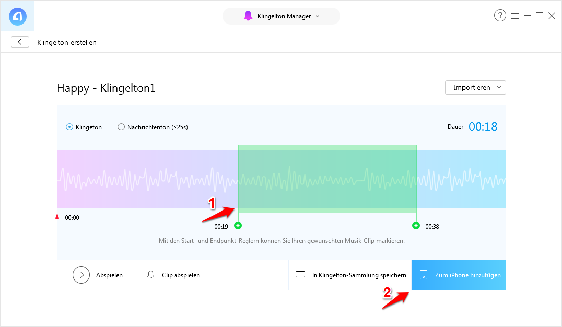 iPhone Sprachmemo als Klingelton – Schritt 4