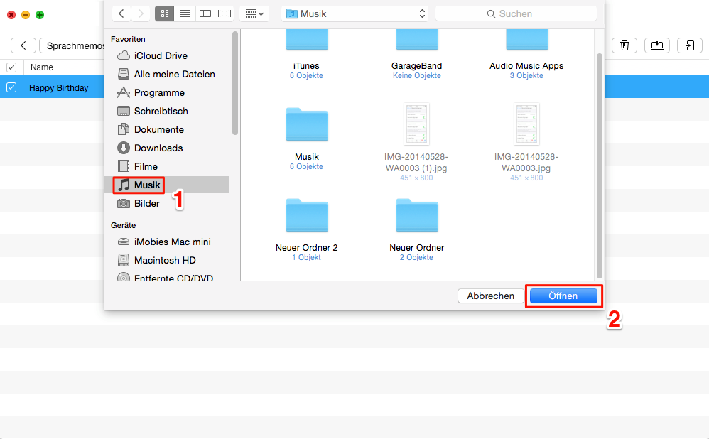 iPhone Sprachmemos auf Mac kopieren – Schritt3