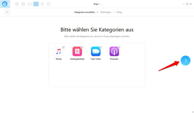 Wie kann man iTunes-Inhalte sichern - Schritt 2