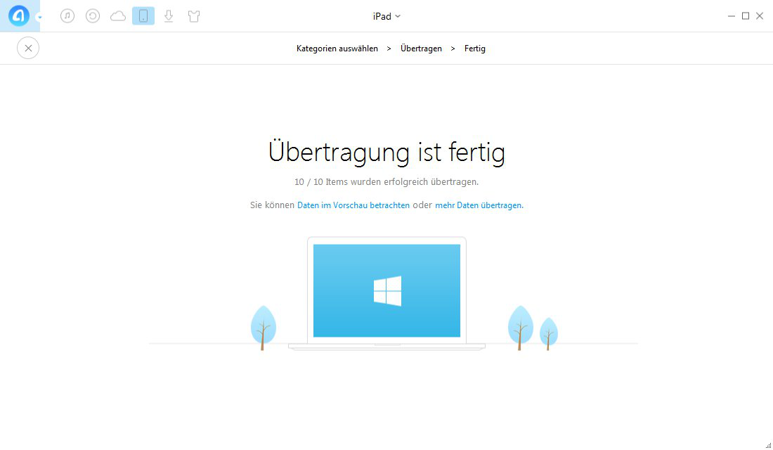 Wie übertragt man alle Inhalte vom iPad ins iTunes - Schritt 3