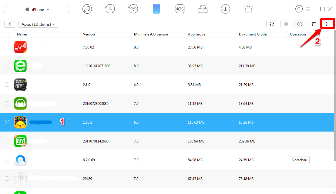 iPhone Apps auf neues iPhone übertragen – schritt 3
