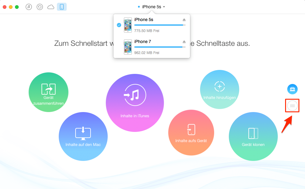 Musik zwischen zwei iOS-Geräte versenden – Schritt 2