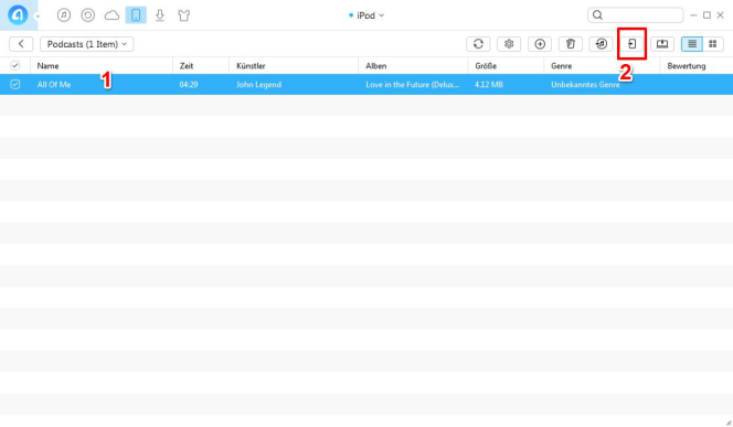 Podcasts vom iPod Nano auf iPhone - Schritt 3