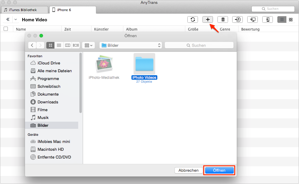 Wie kann man Videos von iPhoto auf iPhone übertragen - Schritt 3