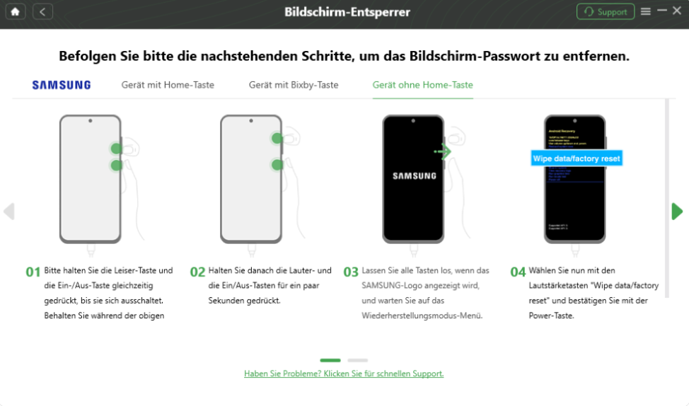 Versetzen Sie das Gerät in den Wiederherstellungsmodus