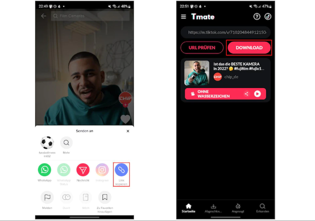 Video ohne Wasserzeichen speichern