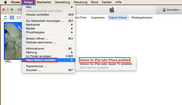 Videos werden nicht auf iPhone übertragen