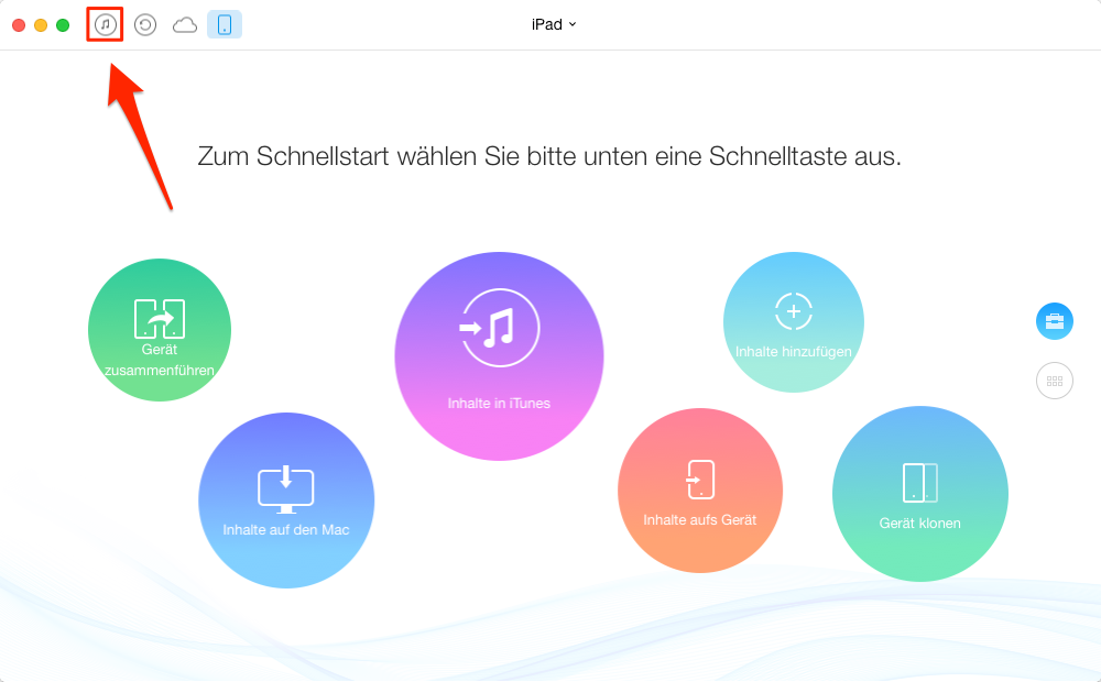 iTunes Videos auf iPad übertragen – Schritt 1