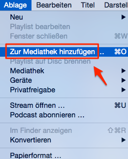 Filme und Videos zur iTunes Mediathek hinzufügen – Schritt 2