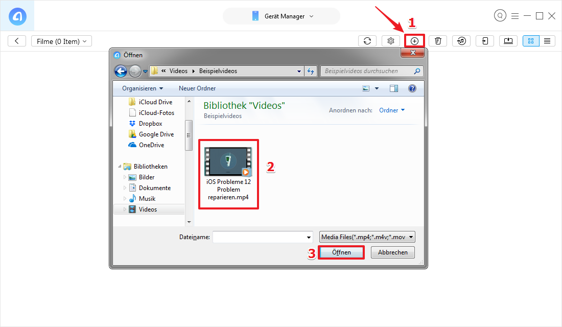Einfach! Videos vom Computer auf iPhone laden – Schritt 3