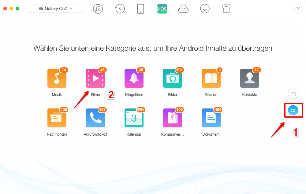 Wie kann man Videos von Samsung auf iPhone übertragen