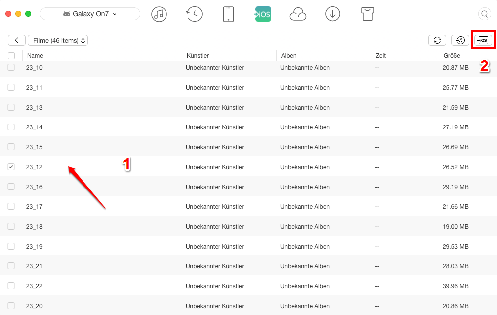 Wie kann man Videos von Samsung auf iPhone übertragen