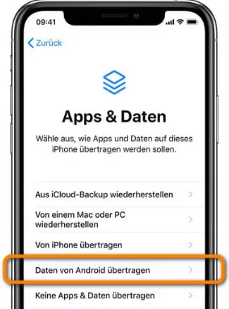 Von Android übertragen