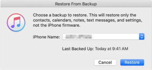 Wählen Sie das gewünschte Backup aus