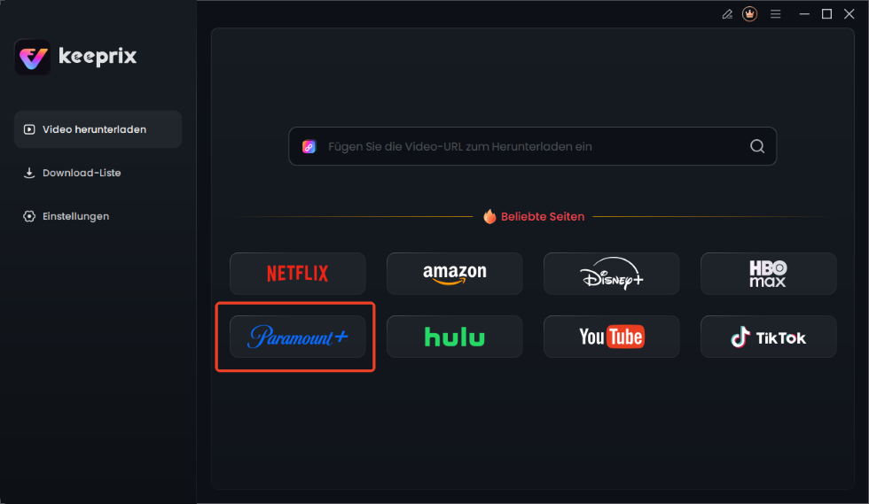 Wählen Sie die Plattform Paramount+