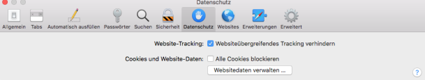 "Website-Daten verwalten"