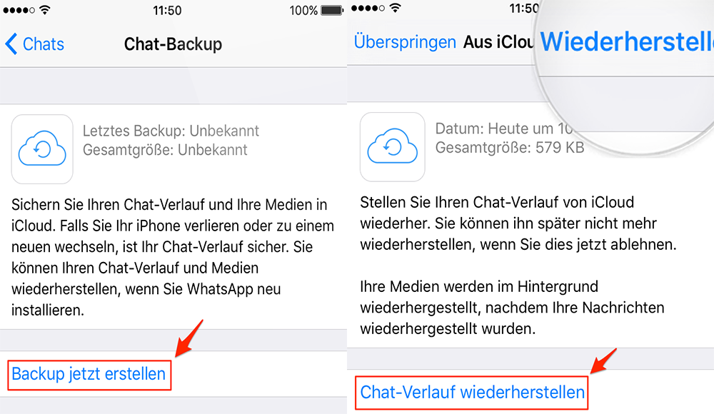 WhatsApp-Nachrichten auf ein neues Handy übertragen