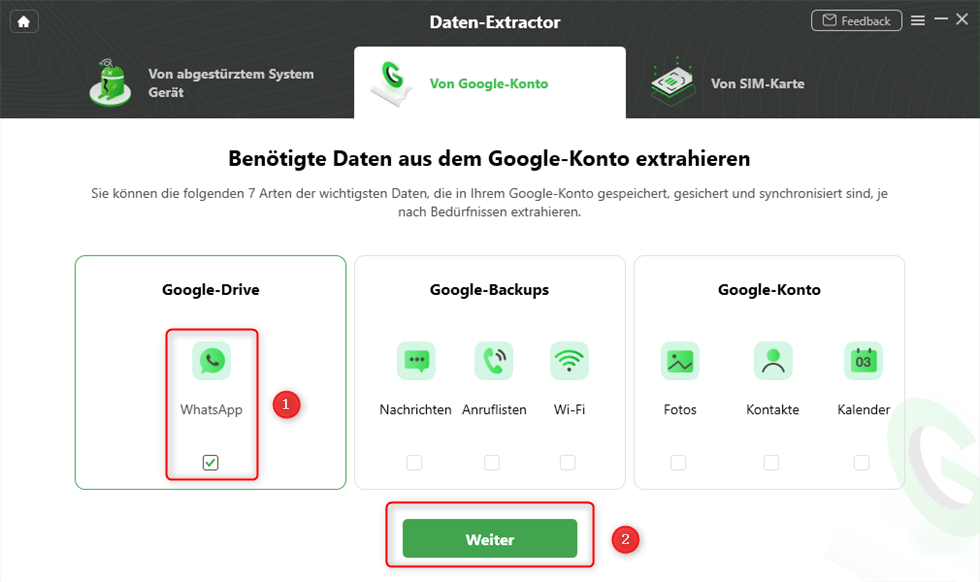 Whatsapp Google Drive Backup wiederherstellen mit DroidKit