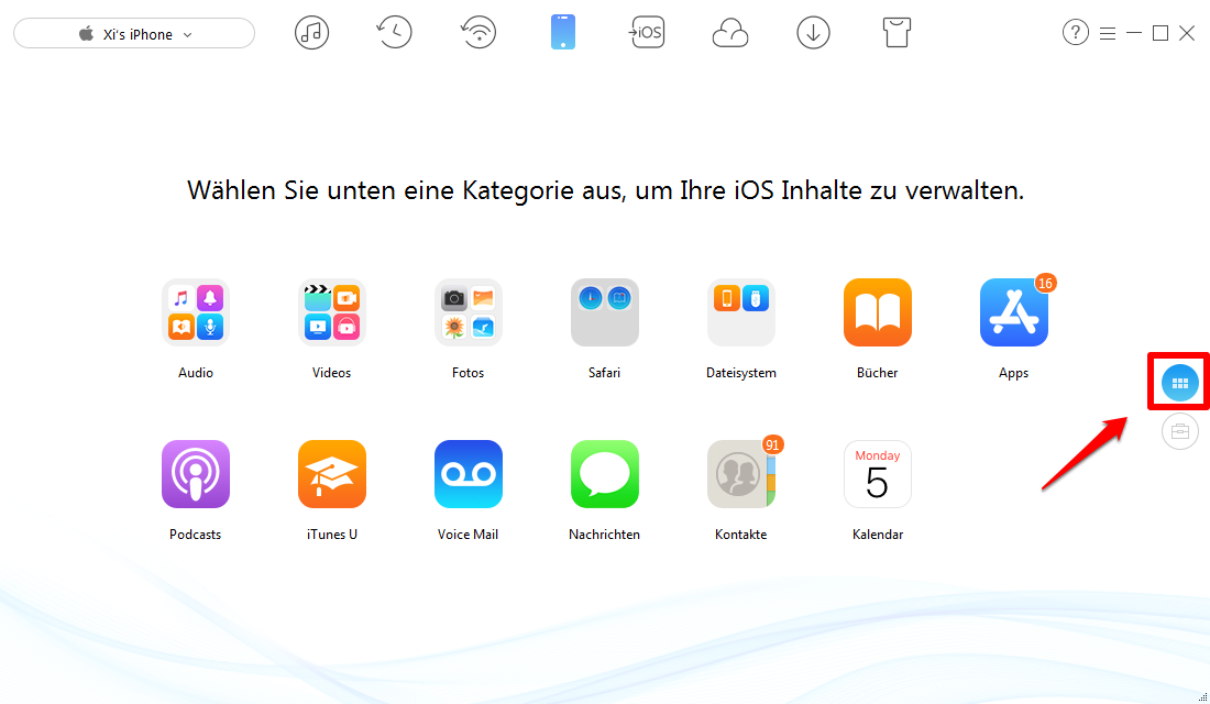 Fotos vom iPhone löschen – Schritt 1