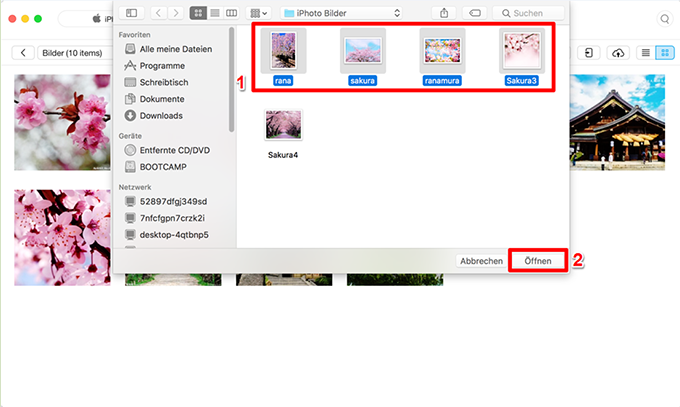 Fotos von iPhoto auf iPhone laden – Schritt 3