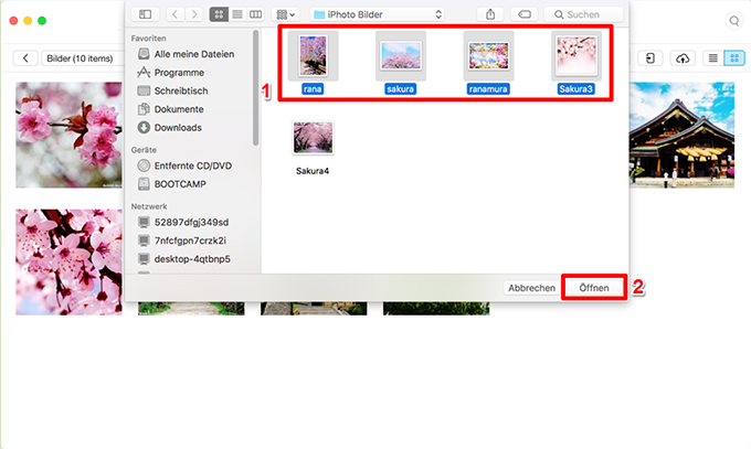 Fotos von iPhoto auf iPhone laden – Schritt 3