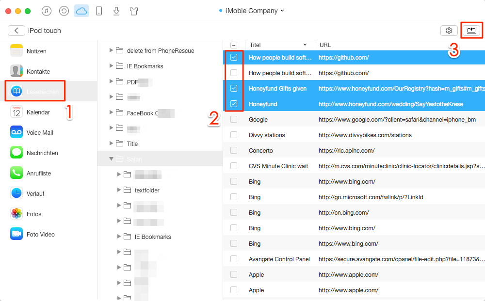 iCloud Lesezeichen leicht exportieren – Schritt 4