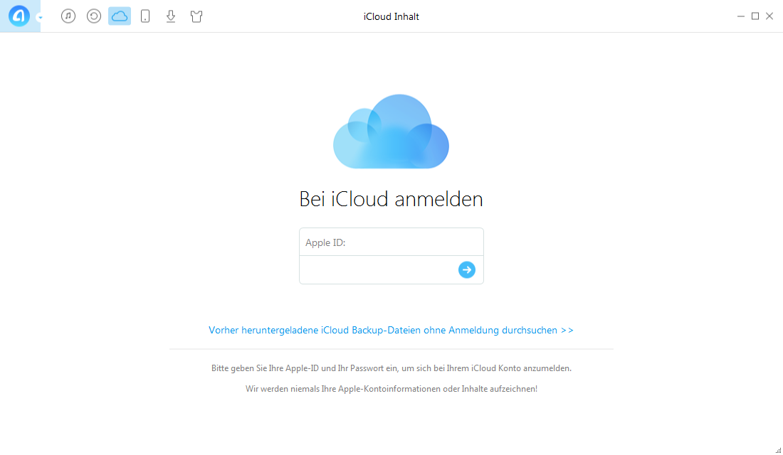 Apple ID und Passwort eingeben - Schritt 2